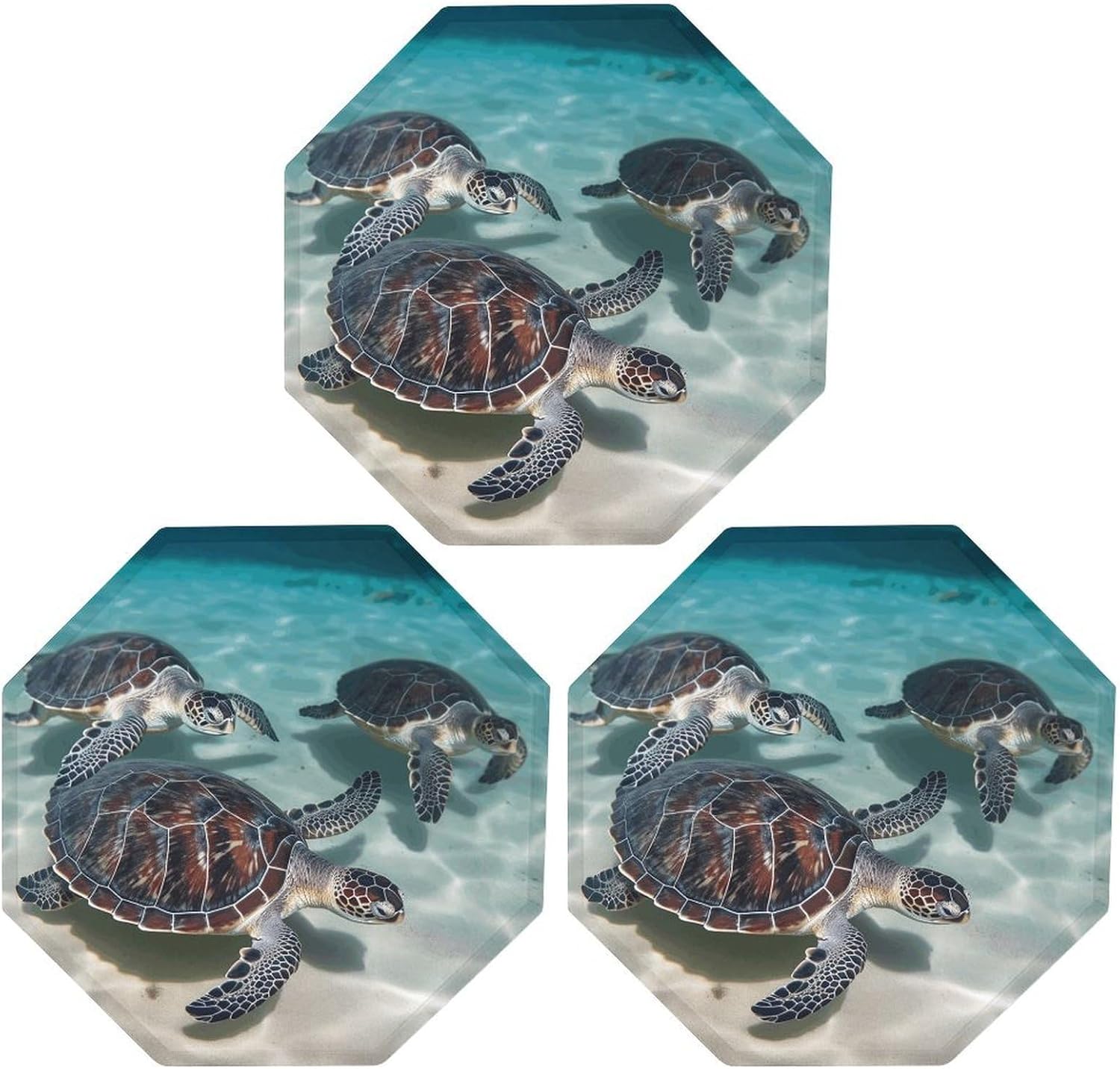 Ctagon Metal Sign for Home, Modern Display Plate for Kitchen, Sea Turtles Plates Accent Hanging Wall Decorations 3PCS for Living Room, Bedroom, Hallway, Hotel