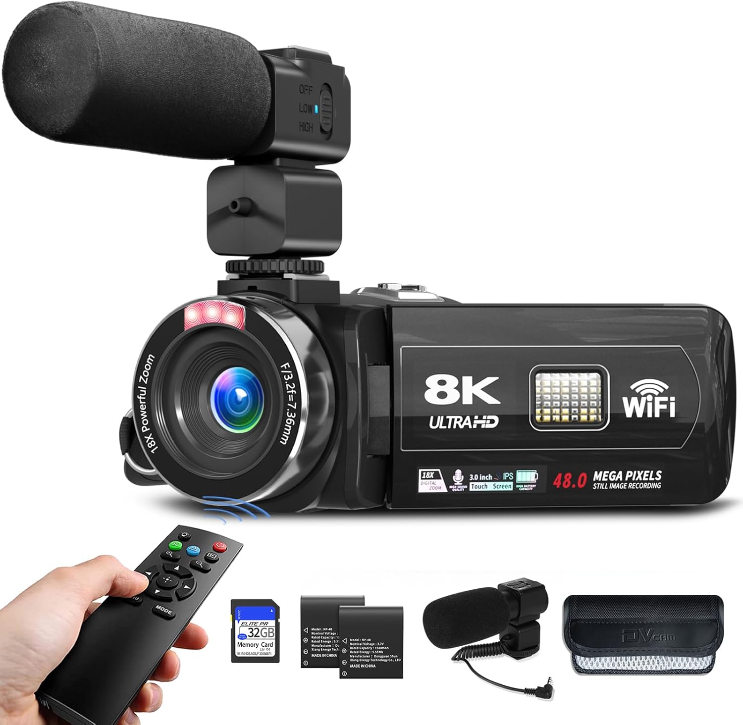 Video Camera, 8K Camcorder HD 48MP Vlogging Camera UK Ubuy