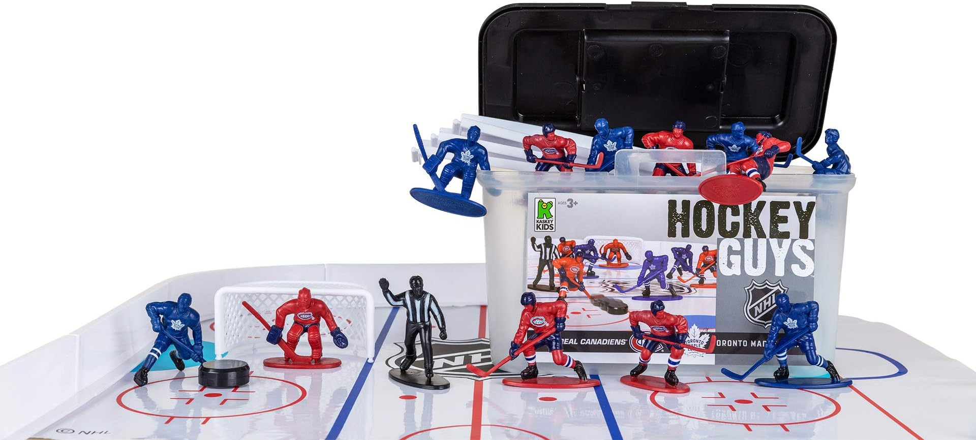 Kaskey Kids NHL Hockey Guys, Toronto vs. Montreal, 27 Pieces in Each Set, Includes 2 Teams, Accessories, and Travel Storage Case, Nostalgic Sports Action Figures for Imaginative Play, Ages 3 and Up