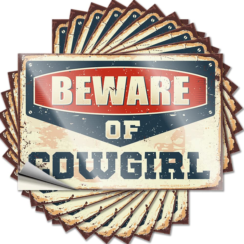 Lettering Sticker Guys Custom Stickers, Cover Waterproof Beware of Cowgirl for Hydro Flask | Punk Vinyl Decals for Girls Holiday Gift(6X9CM)