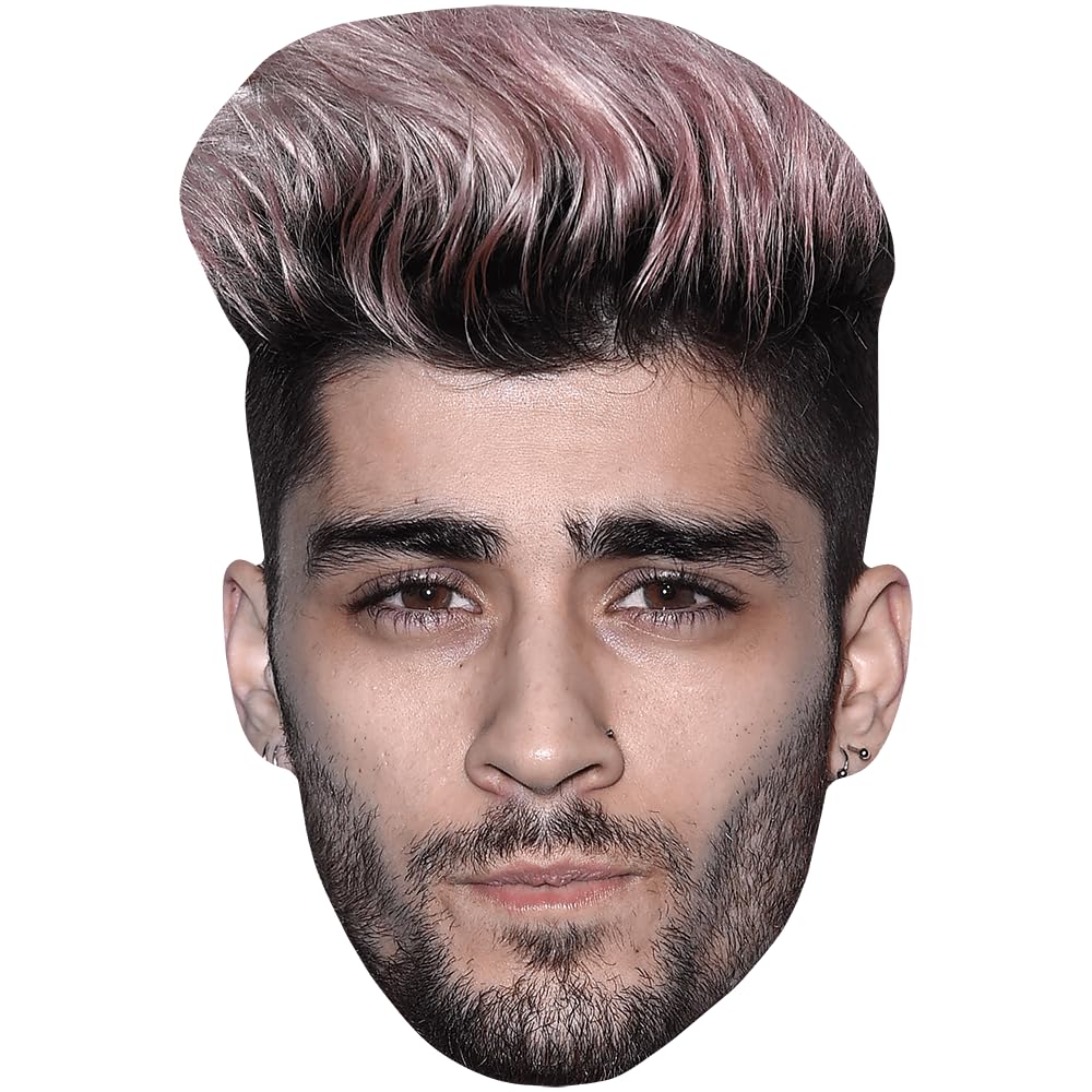 Celebrity Cutouts Lifelike Zayn Malik (Pink Hair) Celebrity Mask, Flat Card Face, Fancy Dress Mask