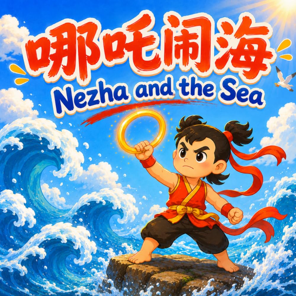 Nezha and the Sea: Chinese Mythology Stories for Kids in English, Simplified Chinese, & Pinyin! (English-Chinese Bilingual Kids' Books)