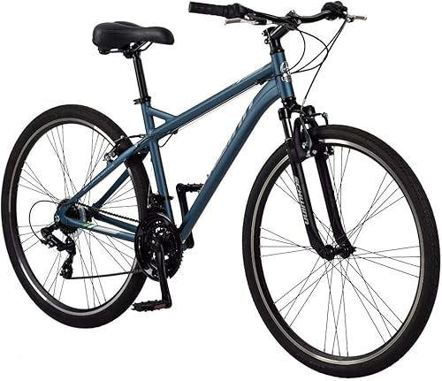 Schwinn Bicicleta híbrida de red, hombres y mujeres, ruedas 700c, marco adulto de 15-18 pulgadas, frenos lineales de aleación de suspensión delantera