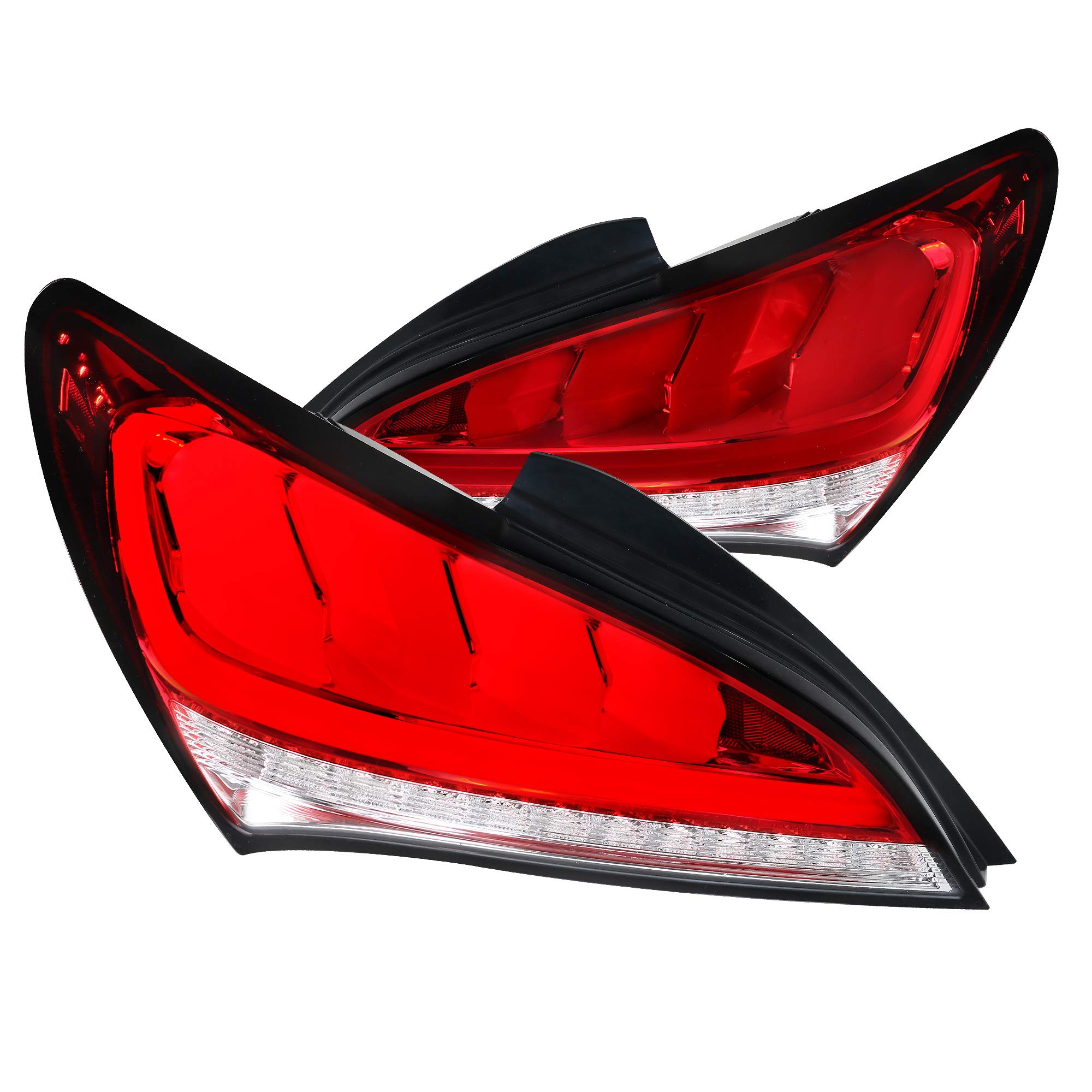 SpecD Tuning Red Lens Sequential LED Bar Tail Lights Compatible with