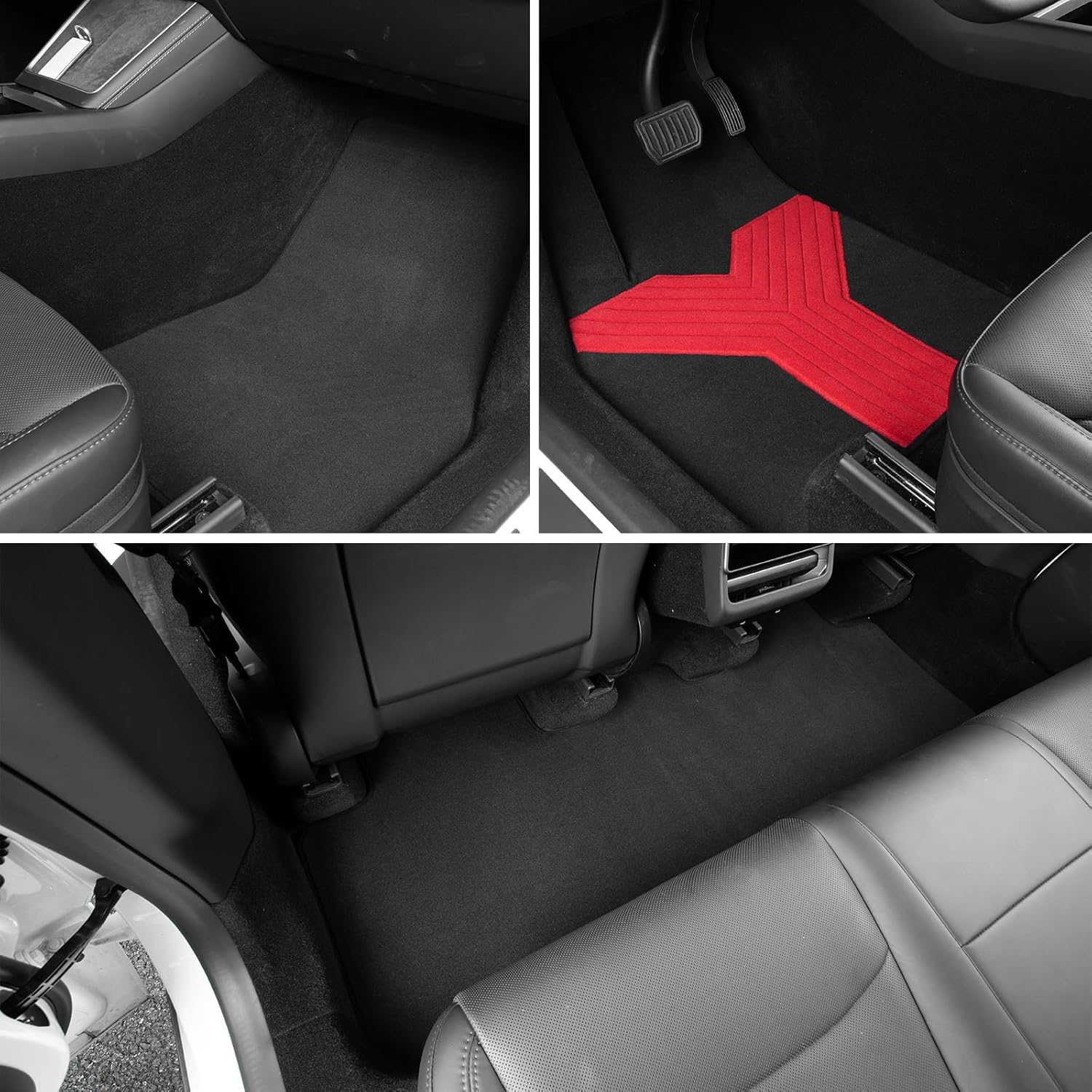 Car Floor Mats for Tesla Model Y 2025, Nylon Car Floor Mats, All Weather Protector Automotive, Front & Rear Seat Car Rug 3PCS - Image 6