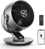 DREO Smart Table Fan for Bedroom, 28dB Silent Air Circulator Fan with Remote, 7 Inch Diameter Cooling Quiet Desk Fan, 120° Vertical Manual+90° Horizontal Oscillating, 4 Speeds, 5 Modes, 12H Timer - 1