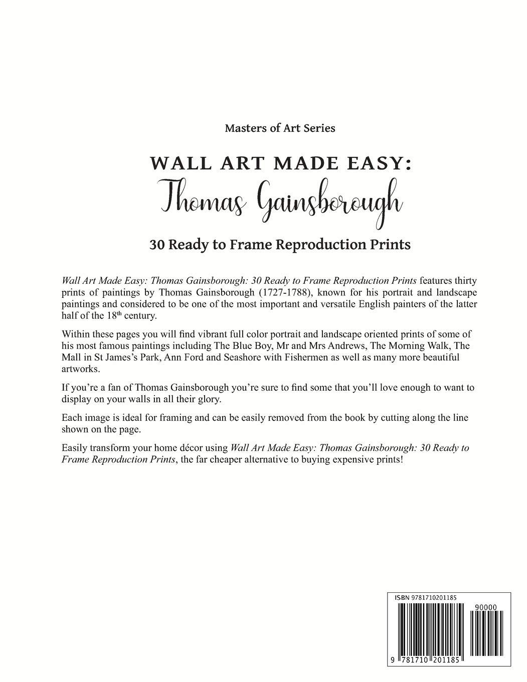 Wall Art Made Easy: Thomas Gainsborough: 30 Ready to Frame Reproduction Prints (Masters of Art)