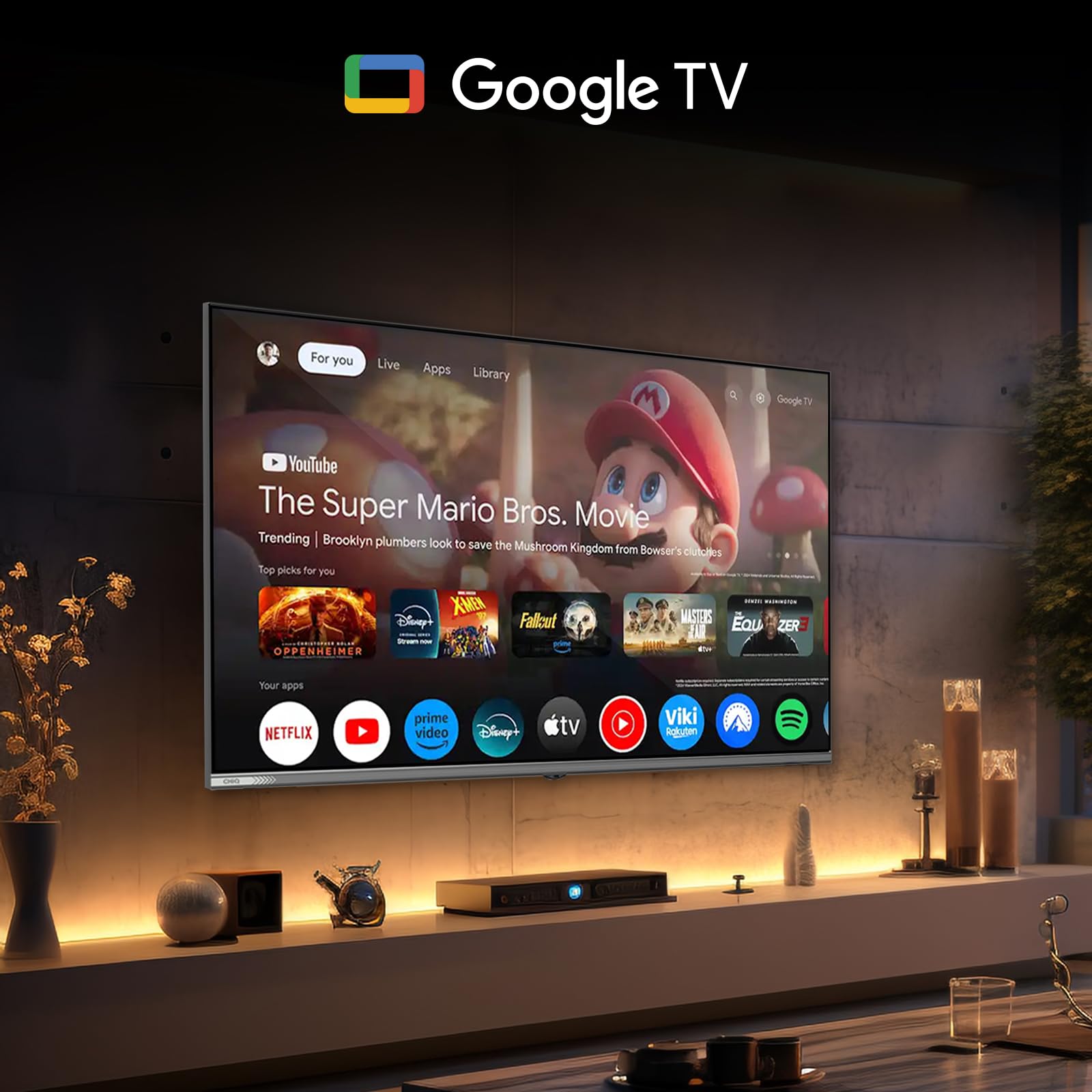 CHiQ L32FM9E 32 Pollici (80 cm) FHD Smart TV, HDR10 & HLG, Dolby Audio, Dbx-tv, Triple Tuner DVB-C/T/T2/S/S2, Chromecast integrato, Wi-Fi Dual-Band, Metallo Senza Cornice