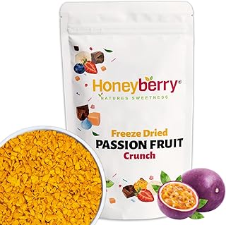 Fruit de la Passion Lyophilisé en Morceaux 100g – Maracuja Lyophilisé Fruit Déshydraté – Fruits Lyophilisés – Fruit de la Passion Séché en Morceaux pour Pâtisserie, Décoration et Desserts