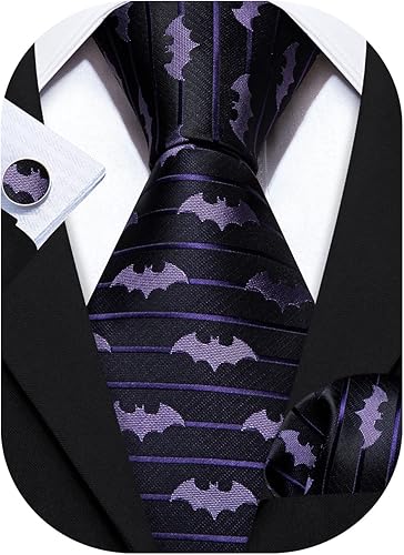 Miniatura 5 de Barry.Wang Corbatas Divertidas de Animales para Hombres Pañuelo de Diseñador Gemelos TEJIDAS Corbata Casual Conjunto Festival