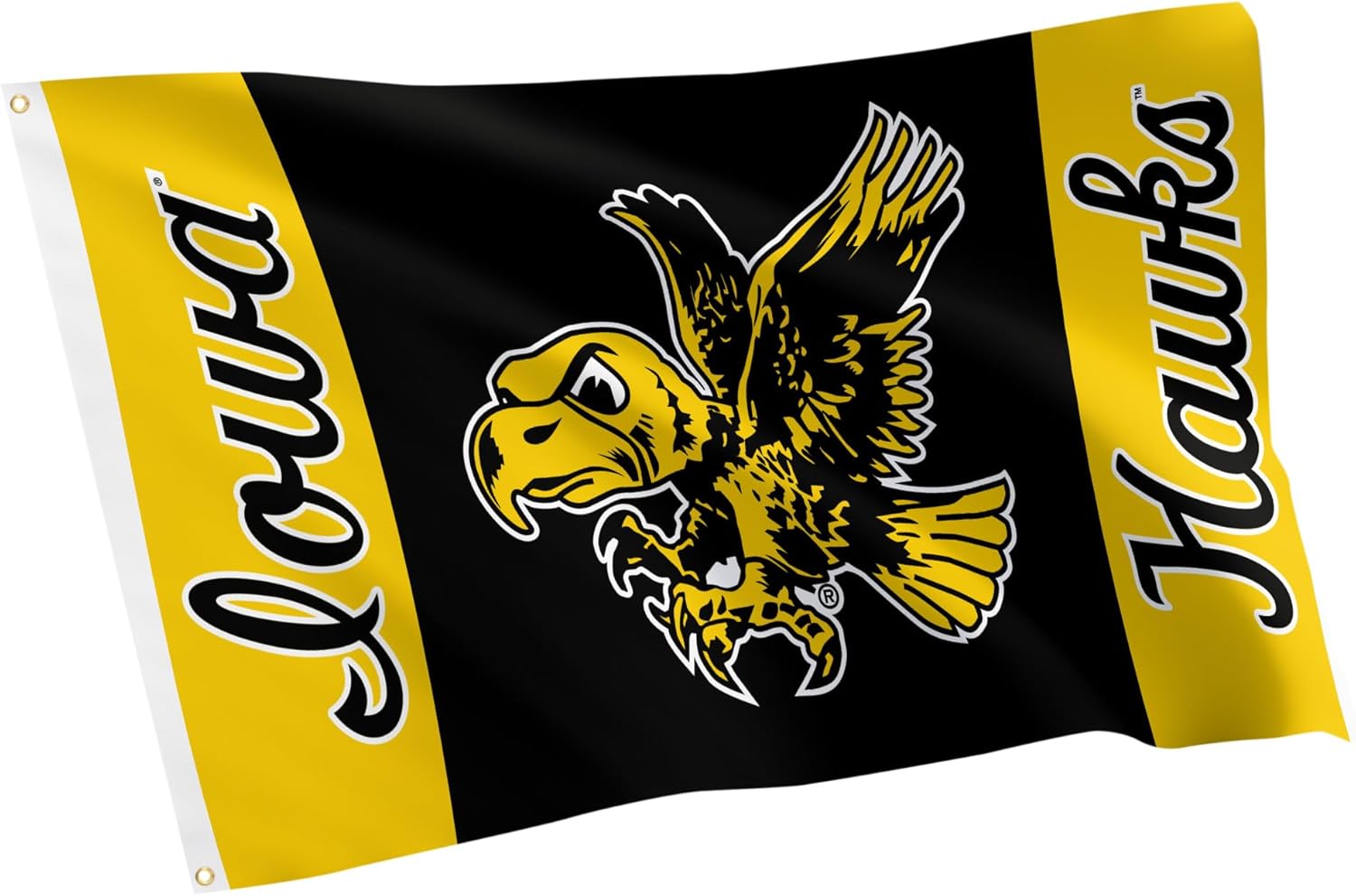 Desert Cactus University of Iowa Flag - 3 x 5 Feet Iowa Hawkeyes Banner, Indoor/Outdoor Durable Fabric Display (Style Vintage E1)