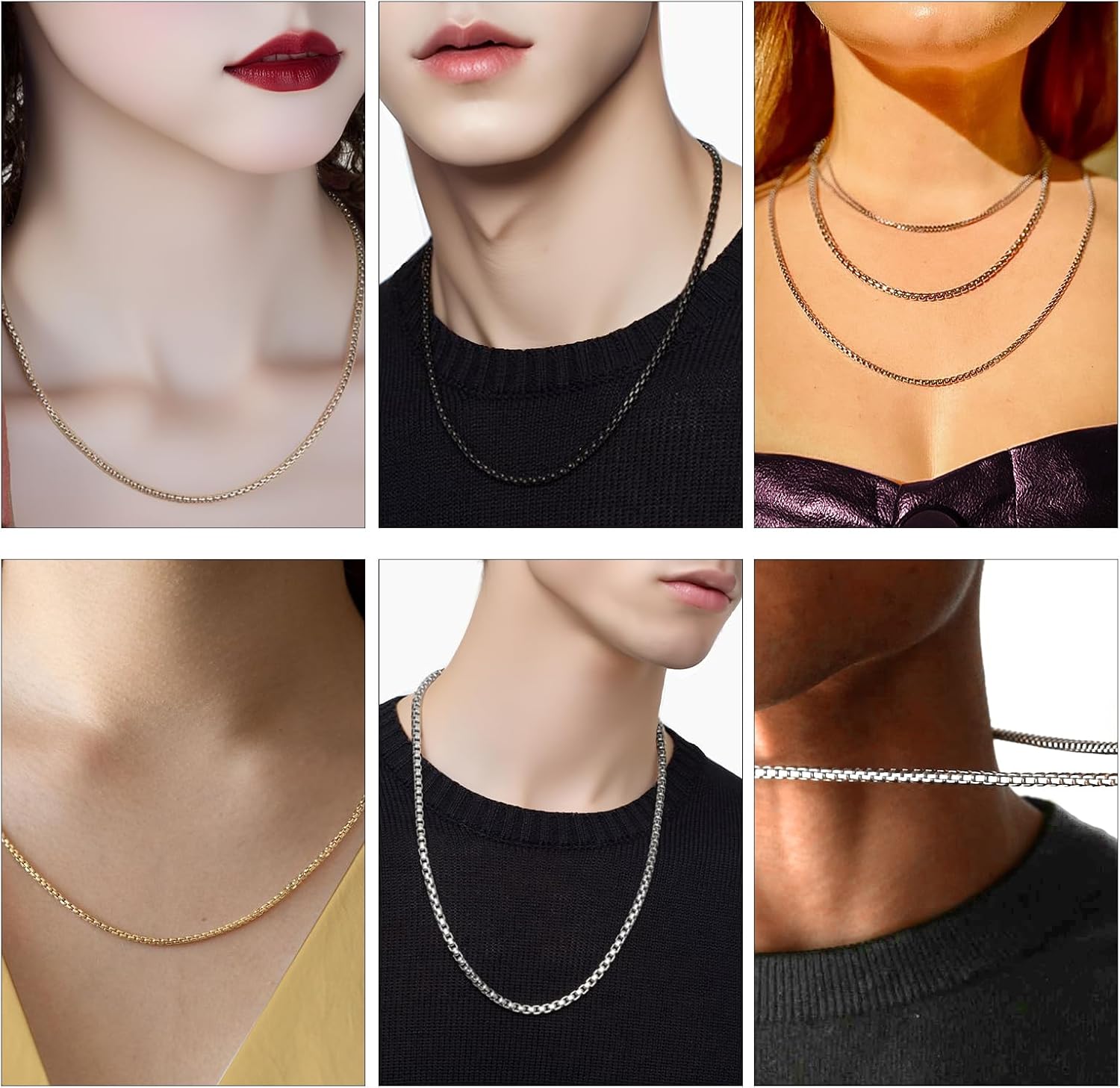 YOUBEIYEE 10PCS Black Square Rolo Chain Necklace for Men and Women Stainless Steel Chains for Jewelry Making Necklaces Bulk (18inch) - Image 7