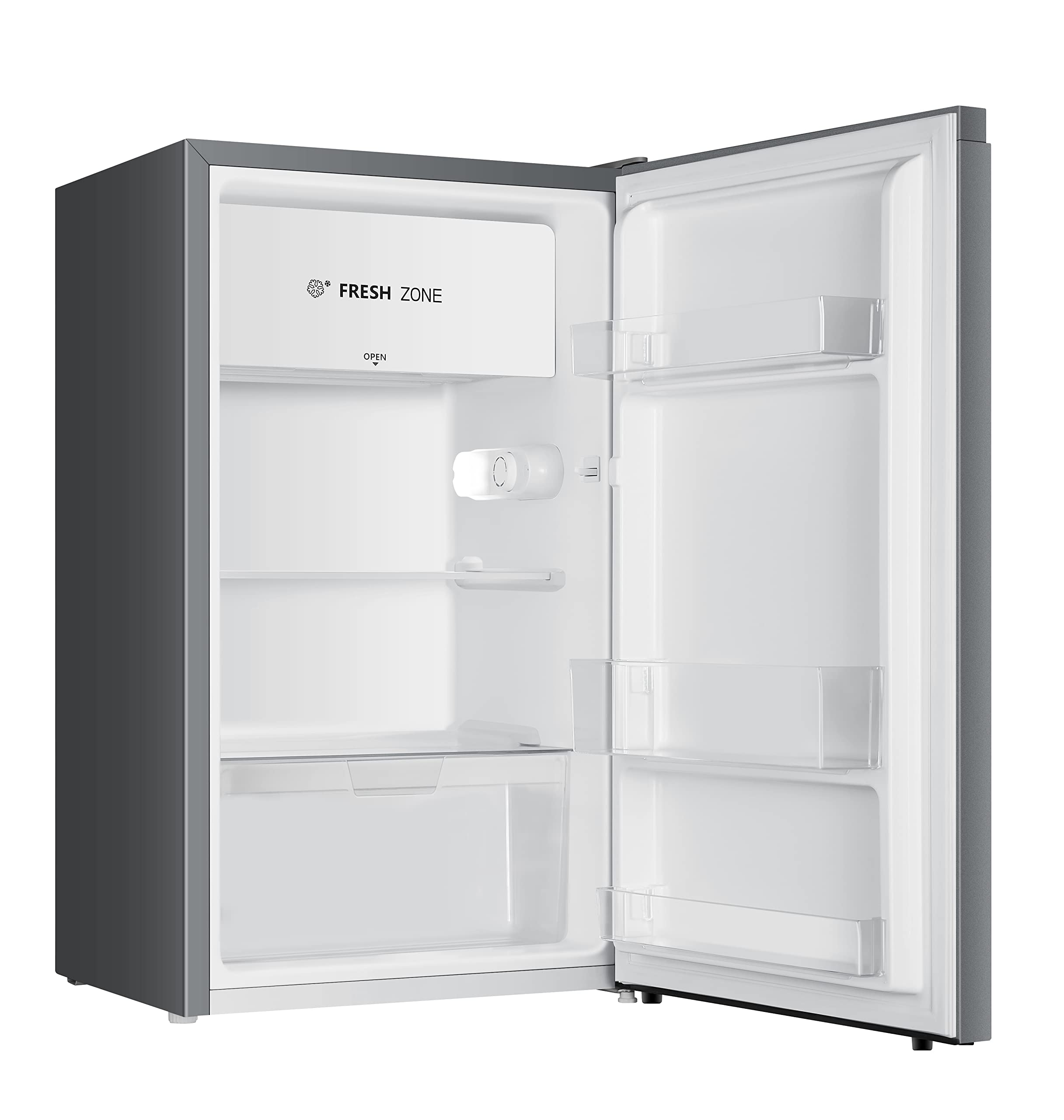 YUNA Kühlschrank SEREBRO E 94L Vollraumkühlschrank 84 cm 86 kWh/Jahr Türanschlag wechselbar 36 dB Silbern