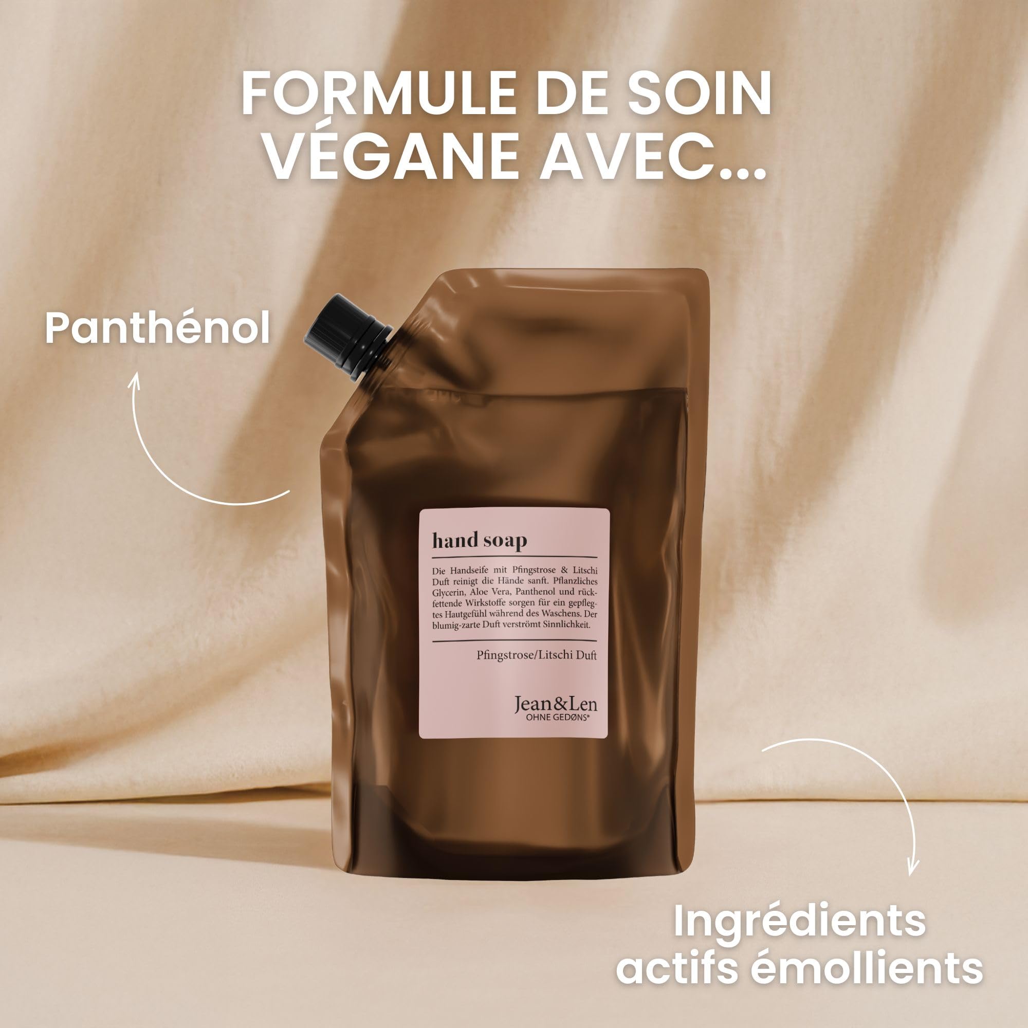 Image secondaire de Gel Lavant Mains & Corps Pivoine & Litchi - Recharge 500ml