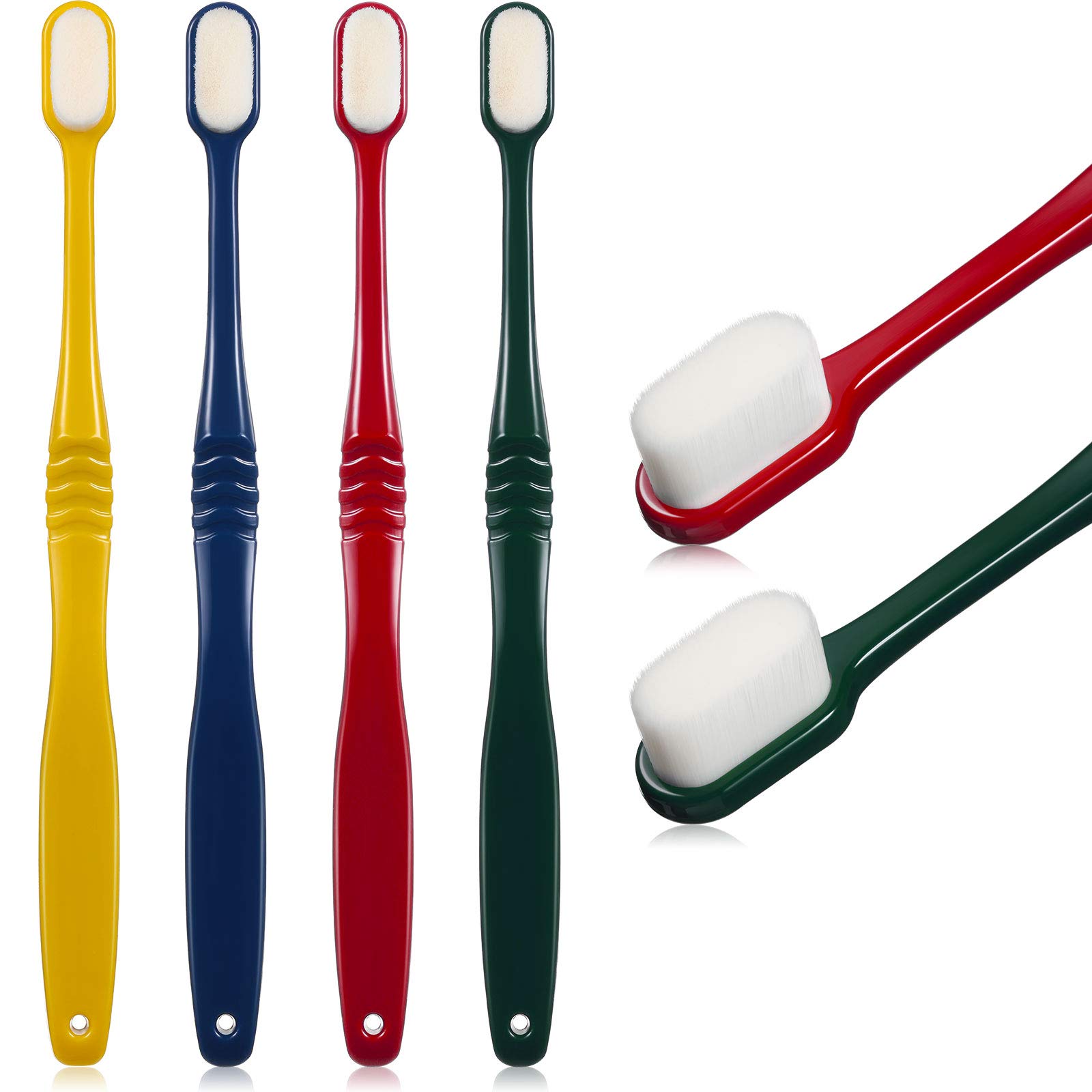 4 Pieces Soft Micro-Nano Manual Toothbrush Extra Soft Bristles ...