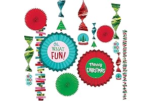 Festive Christmas Paper Fan Decorating Kit - (Pack of 20)