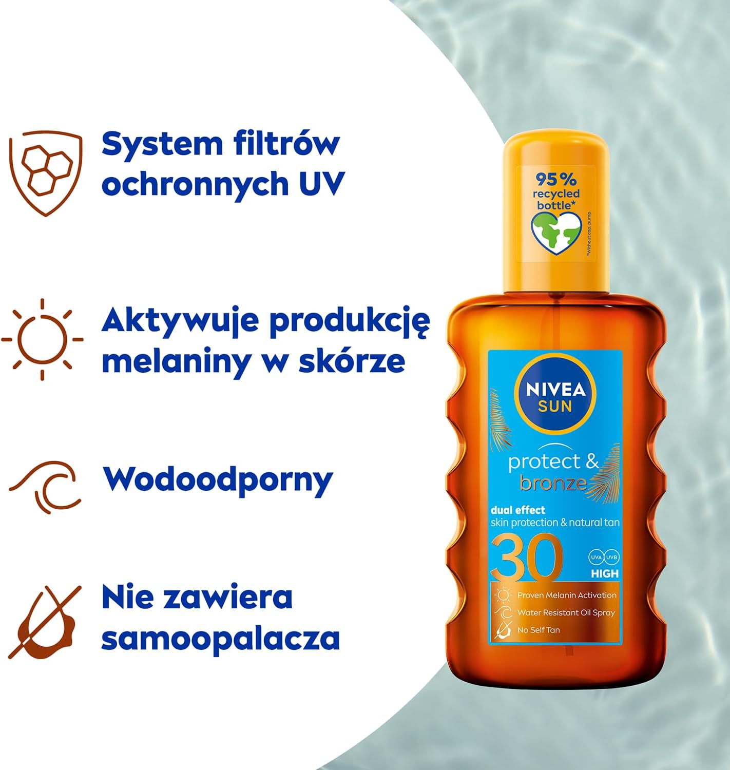 NIVEA SUN Protect & Bronze Масло для загара в спрее, активизирующее естественный загар, SPF 30, 200 мл