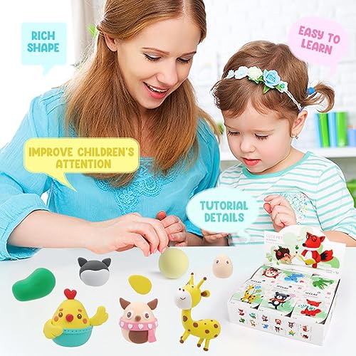 Miniatura 2 de Kits de arcilla de secado al aire  Arcilla de modelado para niños, ultraligera y suave, segura y no tóxica, kit de bricolaje Airdryclay con