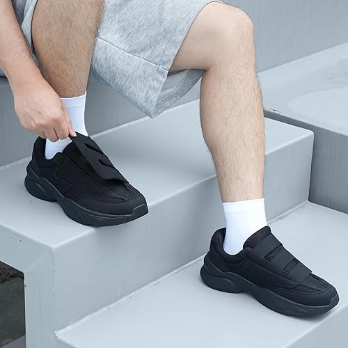 Miniatura 2 de Ortho+rest Zapatos para caminar diabéticos para hombre, zapatos hinchados con cierre ajustable