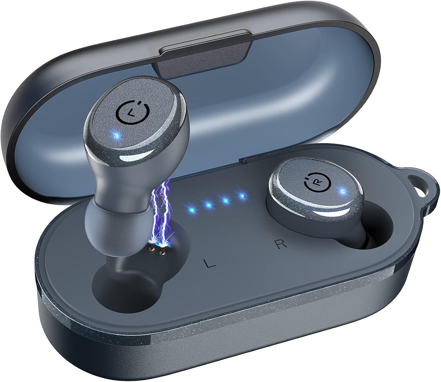 TOZO T10 Bluetooth 5.3 Wireless Earbuds with Wireless Charging Case IPX8 Waterproof Stereo Headphones in Ear Built in Mic Headset Premium Sound with Deep Bass for Sport Blue