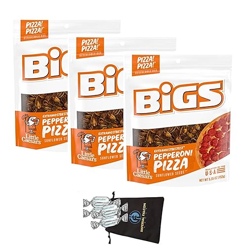 Paquete de 3 semillas de girasol BIGS, bolsas aptas para dieta cetogénica de 5.35 onzas, además de bolsa de halcón imperial con 4 fazermentas