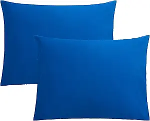 FLXXIE Microfiber Pillow Cases Standard Size, Soft Pillowcases with Envelope Closure, Wrinkle, Stain Resistant Pillow Covers, 20x26, Royal Blue