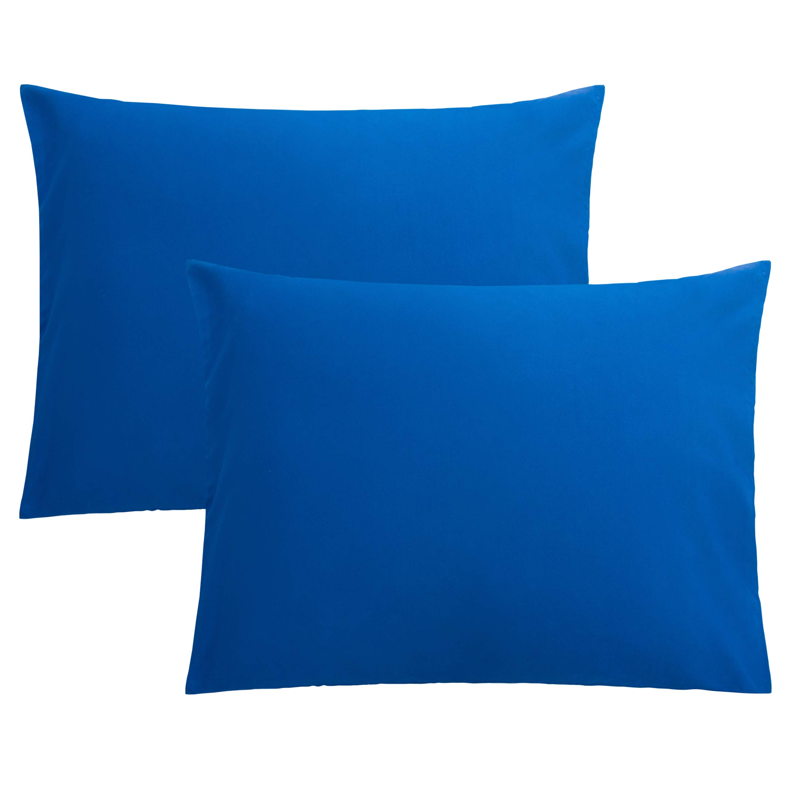 FLXXIE 2-Pack Microfiber Standard Pillow Cases, Envelope Style, Royal Blue