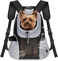 Vista 24 de WOYYHO Mochila Transportadora para Mascotas Perros, Mochila Frontal para Perros Pequeños, Mochila de Viaje para Perros de Malla Ventilada