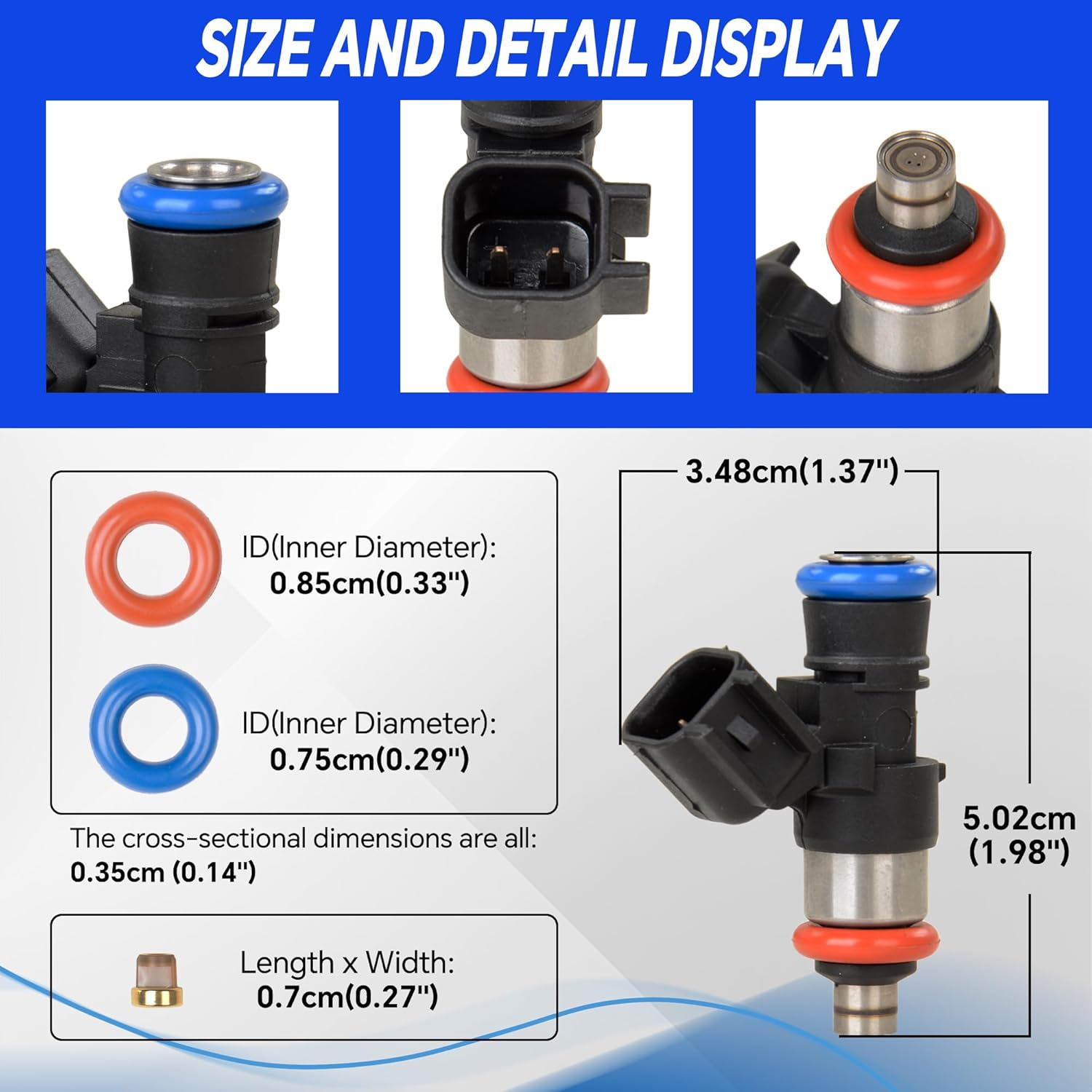 0280158091 6PCS Fuel Injectors Compatible with Edge/Fusion/Taurus MKS/MKT/MKX/MKZ Ma-zda CX-9 Replace 0280158077 FJ1000
