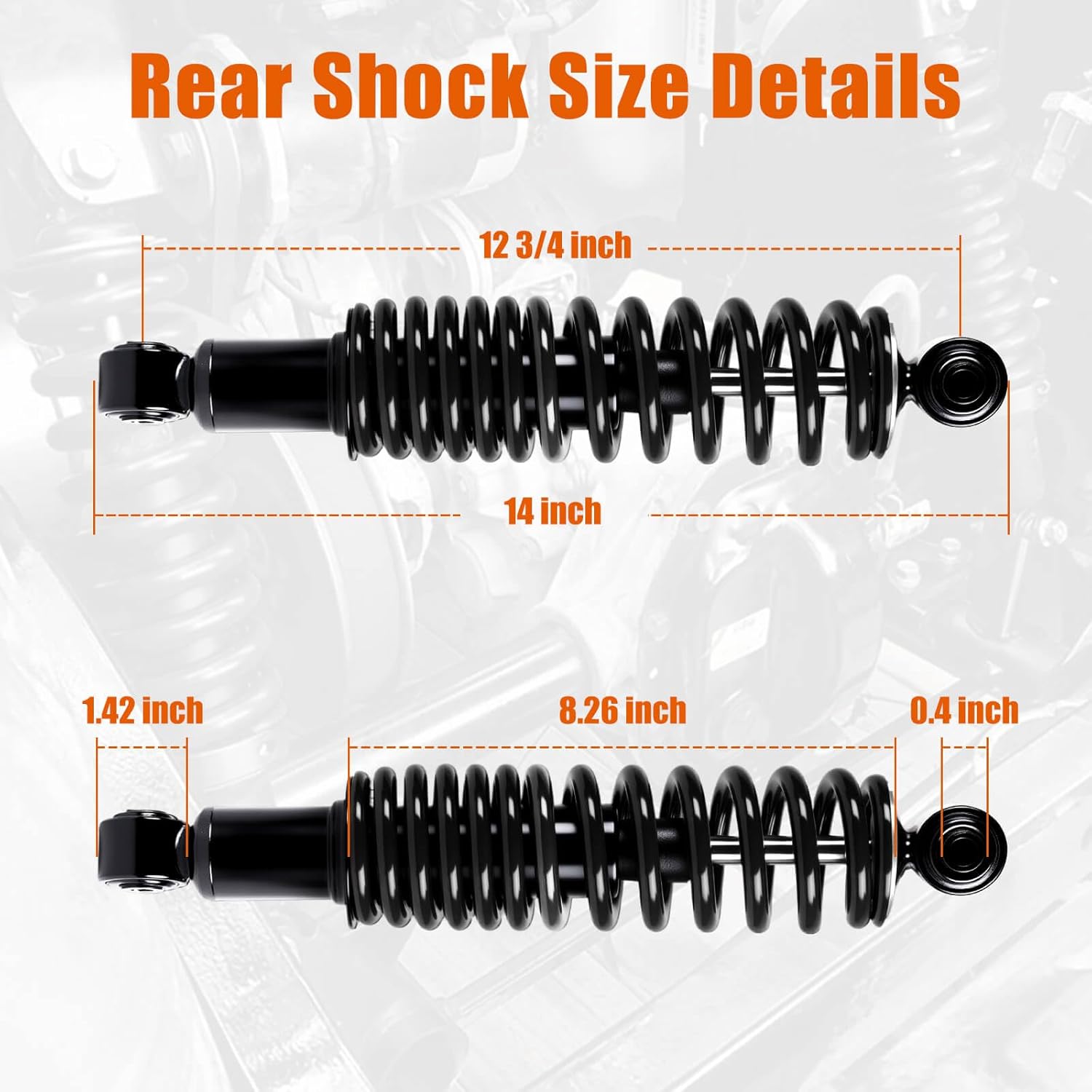 Golf Cart Heavy Duty Rear Shock Absorber with Spring Fit for Yamaha G29 Drive, G22, G20, G19, G16 and G14 Gas and Electric Golf Cart OEM JN4-F2210-00,JN3-F2210-00,Extended Length 14"