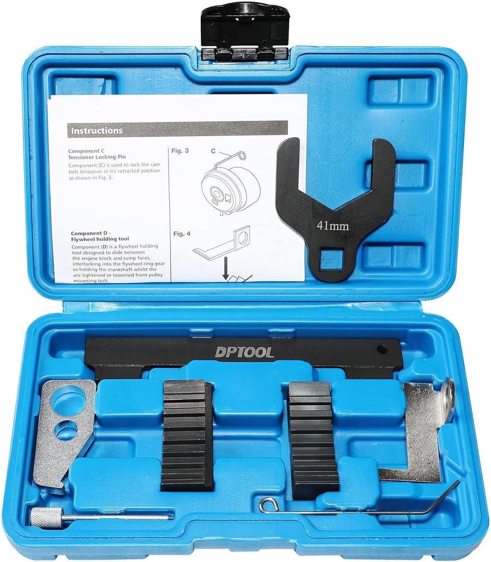 8pcs Engine Camshaft Alignment Timing Tool Kit For Chevrolet Cruze Aveo Orlando Vauxhall Opel Astra Corsa Insignia Mervia Vectra Zafira Alfa Romeo Fiat 16V 1.4 1.6 1.8 with 41mm Water Pump Wrench