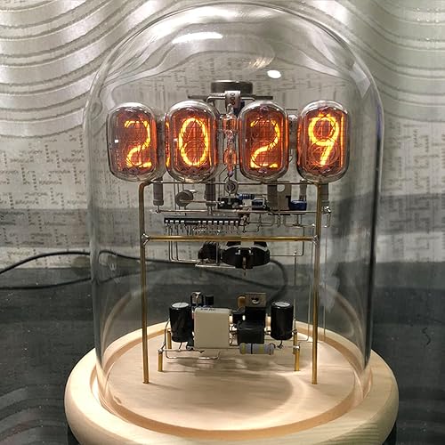 Miniatura 4 de Walfront Kit de reloj de tubo de imitación Nixie Retro Cyberpunk reloj electrónico para decoración de escritorio con iluminación de estado de ánimo,
