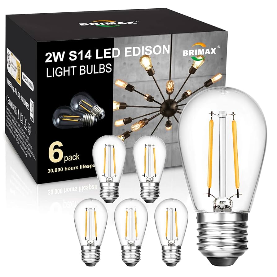アイデンティティー　ストーム　14p BRIMAX 6 Pack 2W LED Light Bulbs,Equivalent to 15W-20W,Low