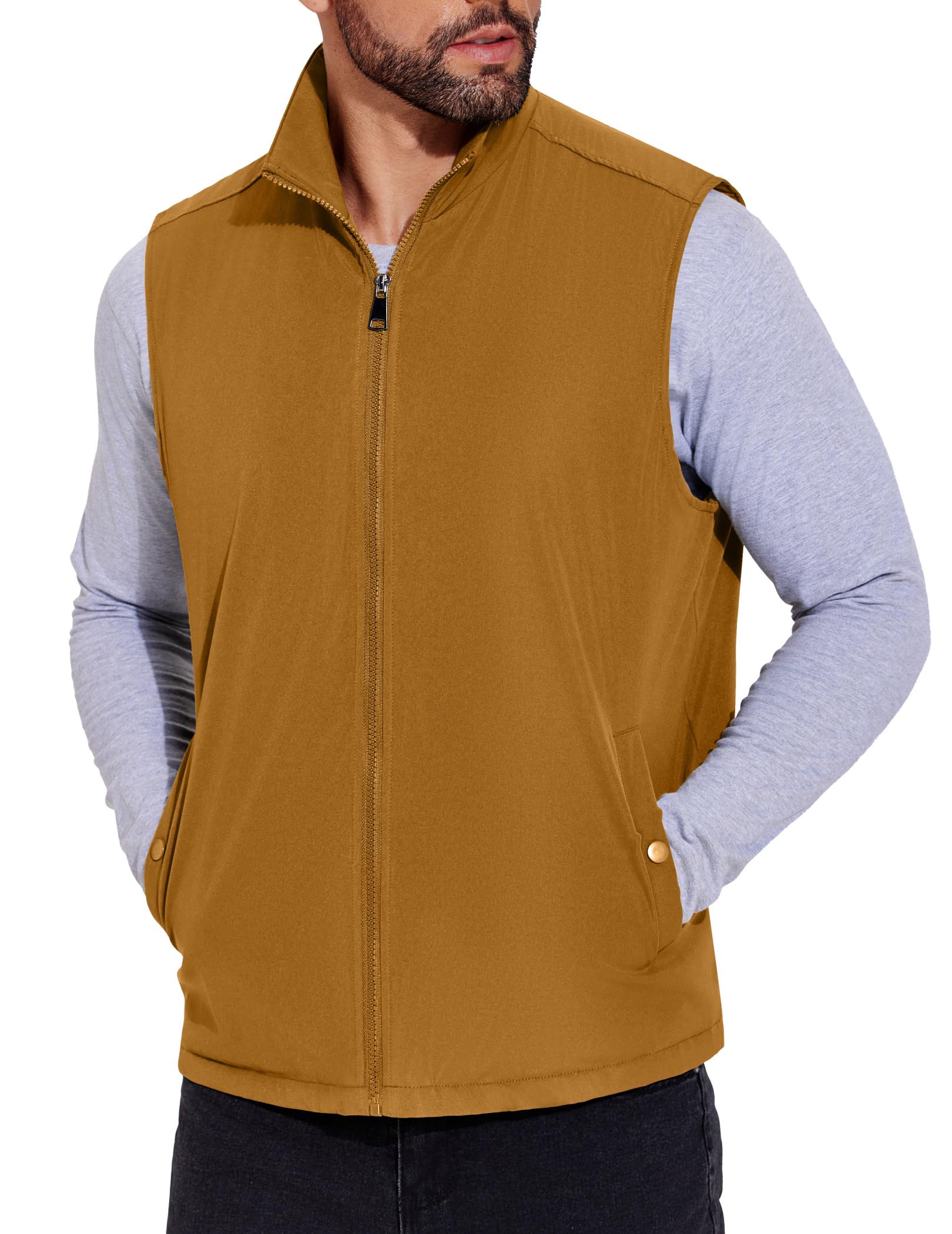 coofandy Men's Casual Outerwear Vest Lightweight Full-Zip Sleeveless Jacket Outdoor Hiking Travel Golf Vest with Pockets-picture-20
