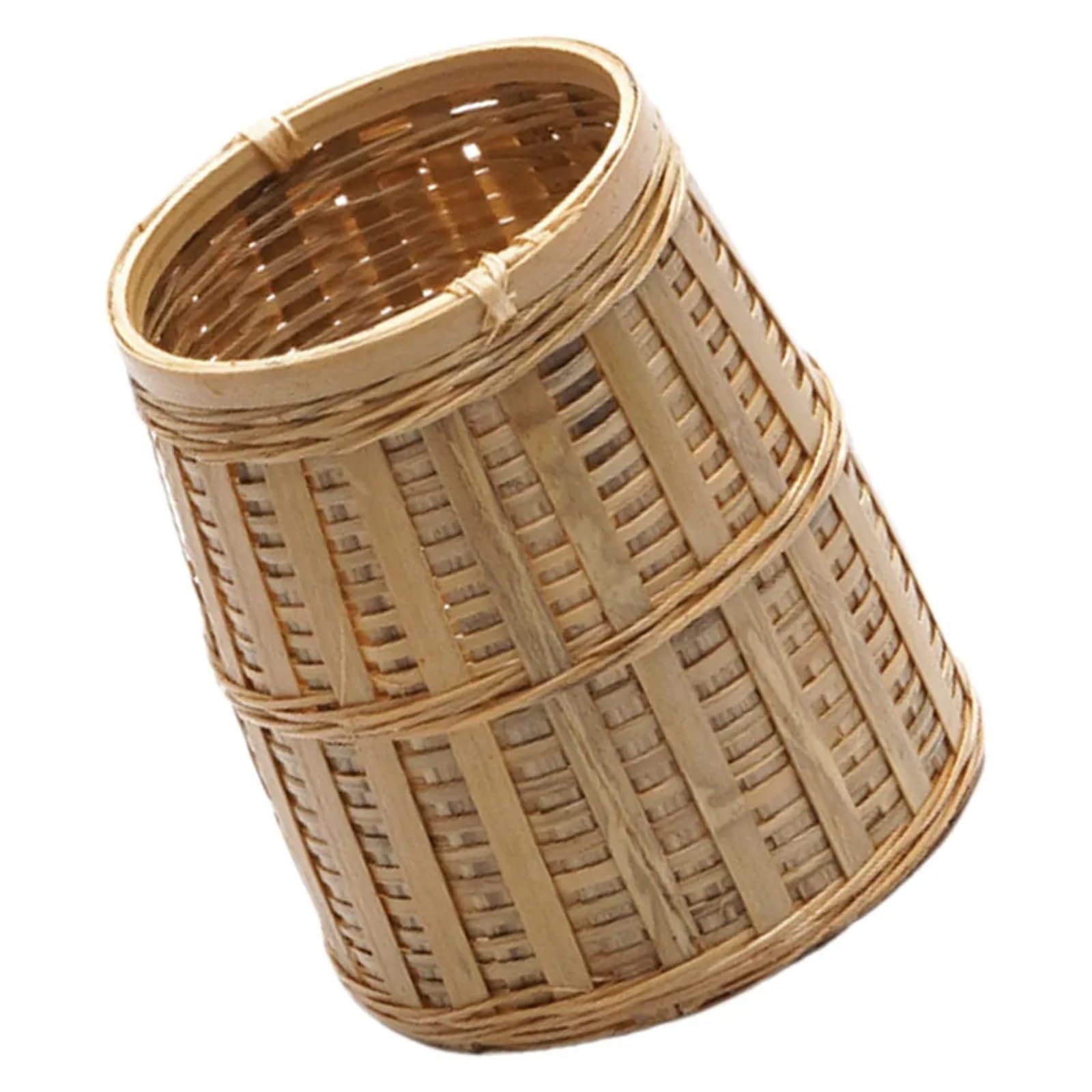 LPACXBYD Bamboo Pen Holder Woven Bamboo Pen Holder Stable Desktop Stationery Organizer Ink Brush Pencil Makeup Container