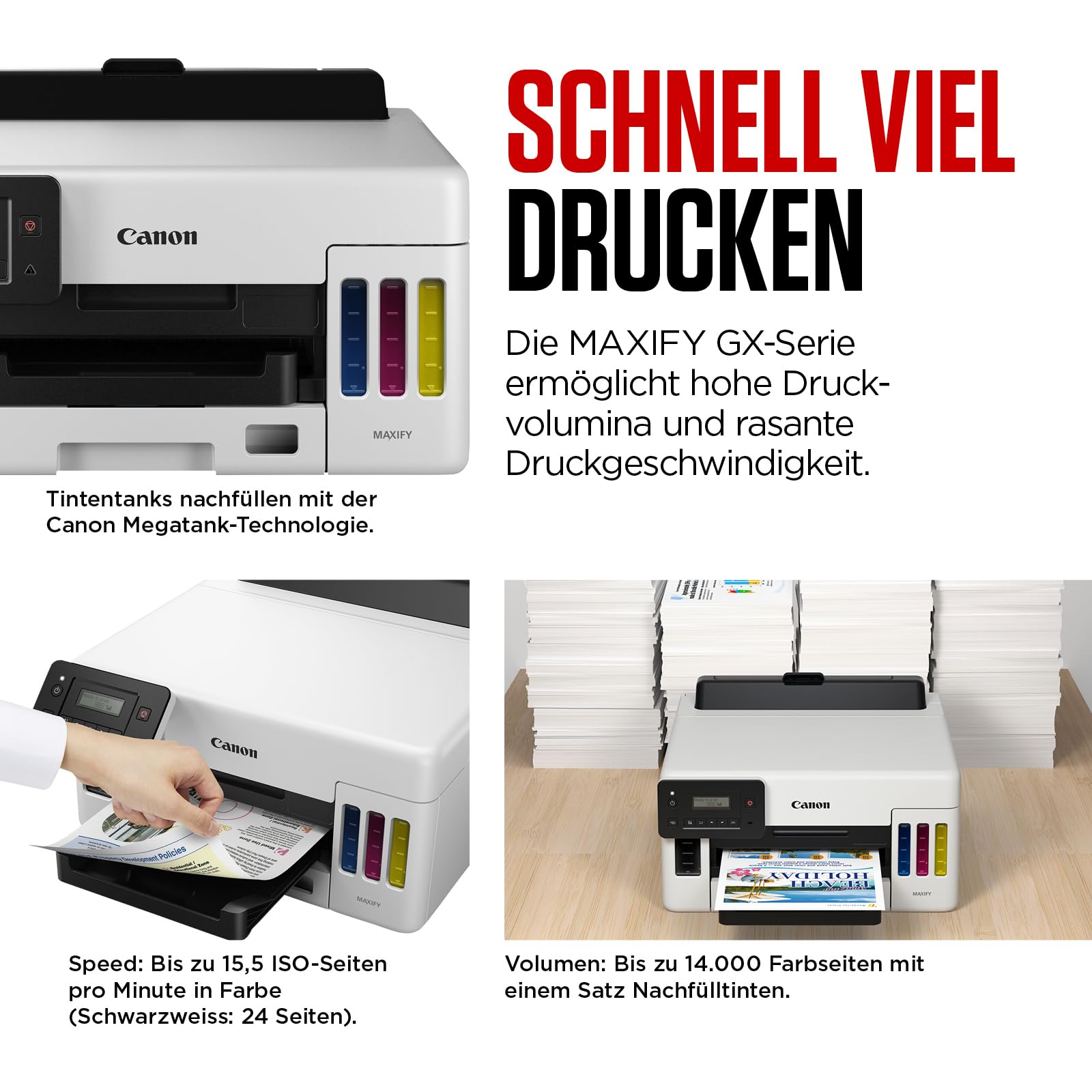 Canon MAXIFY GX5550 Tintenstrahldrucker MegaTank (Effizienter Drucker mit Duplexdruck – Bild 7
