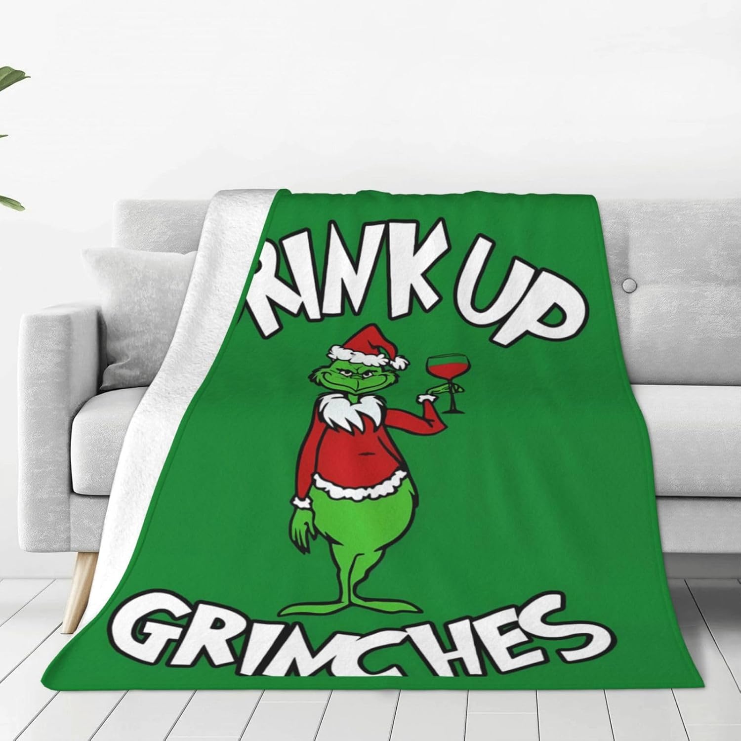 Cartoon Christmas Blankets and Throws, Green Monster Super