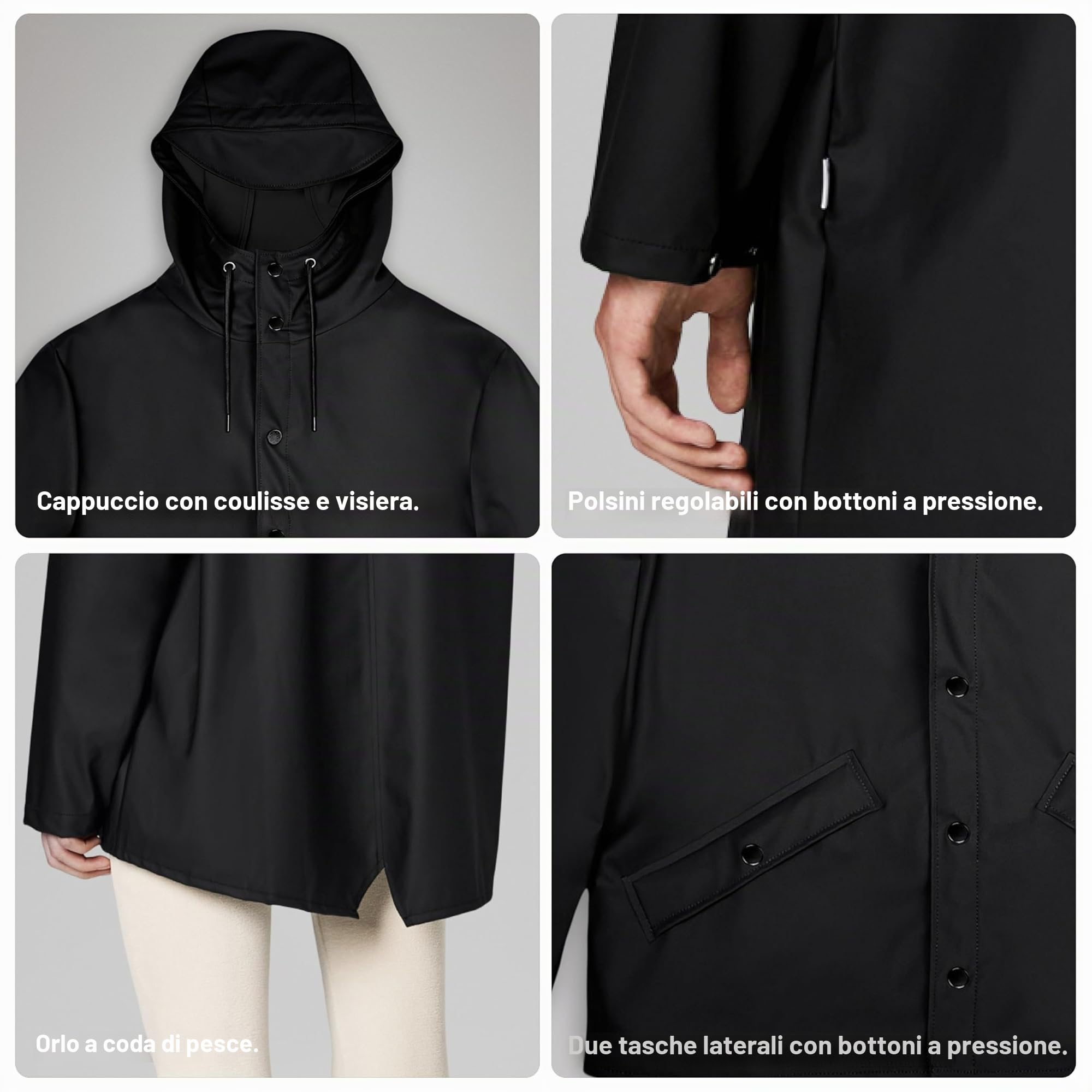 RAINS Waterproof Jacket, Impermeabile Uomo