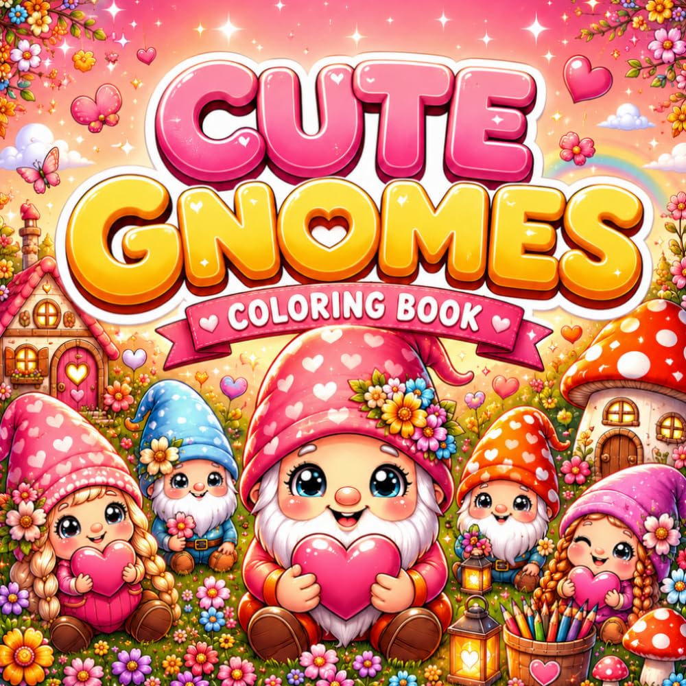 Cute Gnomes coloring book: Adorable Gnome Coloring Book – Over 30 Whimsical Pages for Relaxation and Creative Fun