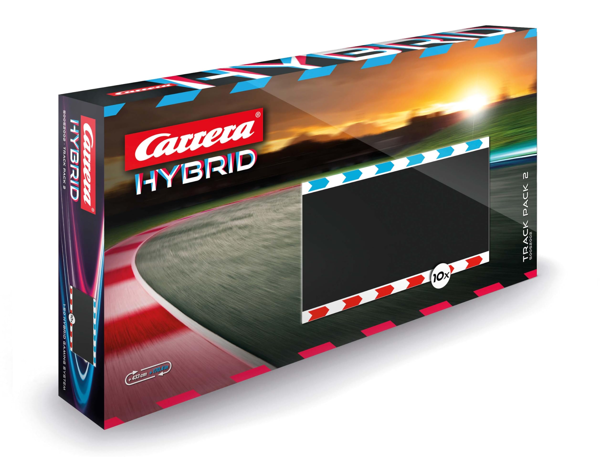 Carrera Hybrid Track Pack Speed, Track Extension with 10 Pieces, 346cm Length, 10 Straight Track Parts, Great Extension Pack For Exciting Track Guides