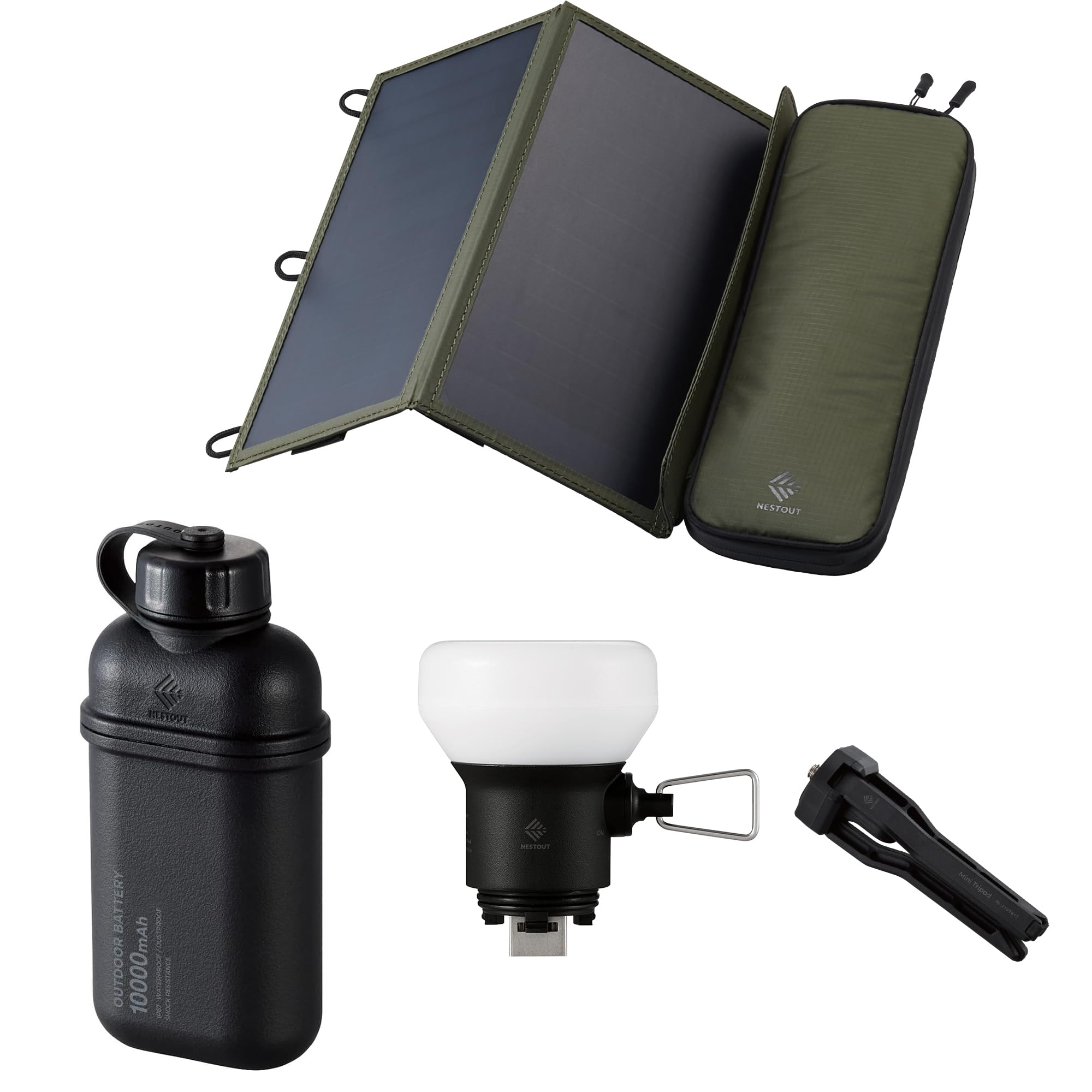Amazon.com: ELECOM NESTOUT 10000mAh Outdoor Power Bank + 2-Panel