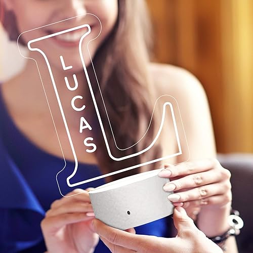 Miniatura 4 de Luz nocturna con nombre personalizado, lámpara LED de neón de 7 colores, lámpara de escritorio con nombre grabado, regalo para niños, novia, novio,