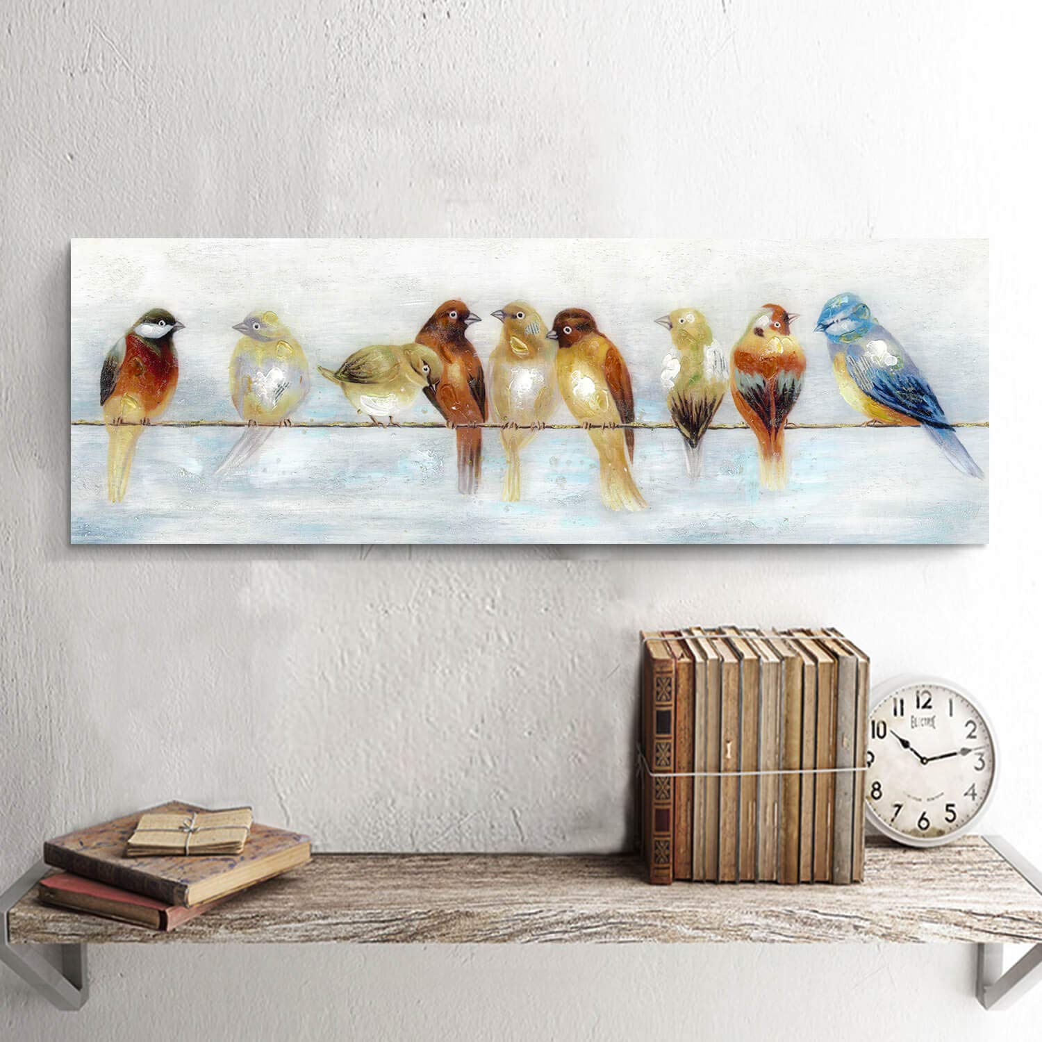 Leinwanddruck Abstrakte Libelle & Vogel – Gerahmtes Wandbild 30,5x40,6 Cm, Aquarell-Stil, Für Wohnzimmer, Schlafzimmer, Büro