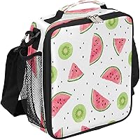 Vista 9 de Lonchera Flamingo para niños, bolsa de almuerzo aislada con piña para niñas y niños, bolsa de preparación de comidas congelable con correa