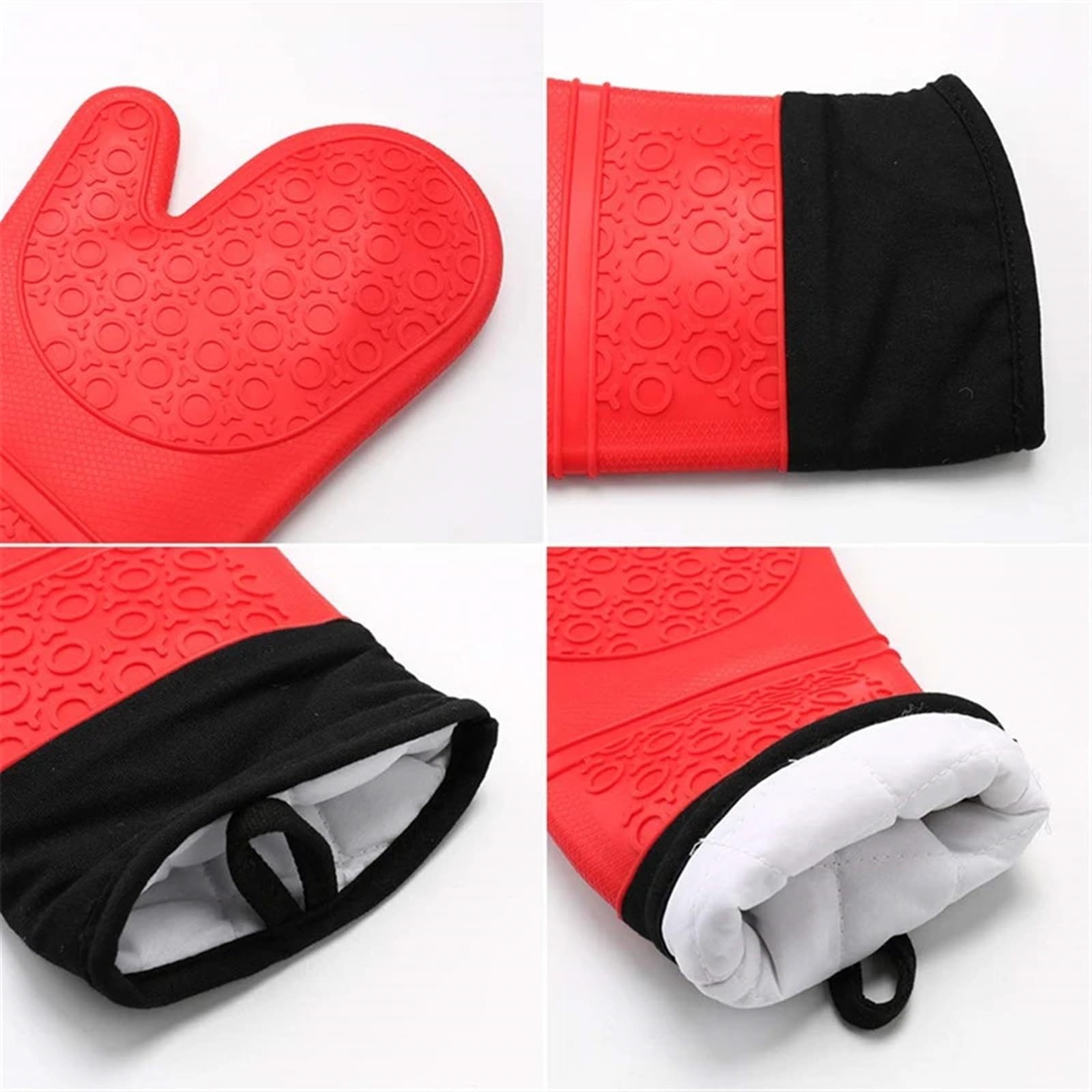 MRKU Guantes para Hornear, Guantes de Cocina para Horno, 2 Unidades, aislantes de Silicona, Resistentes al Calor, Utensilios de Cocina para el hogar.