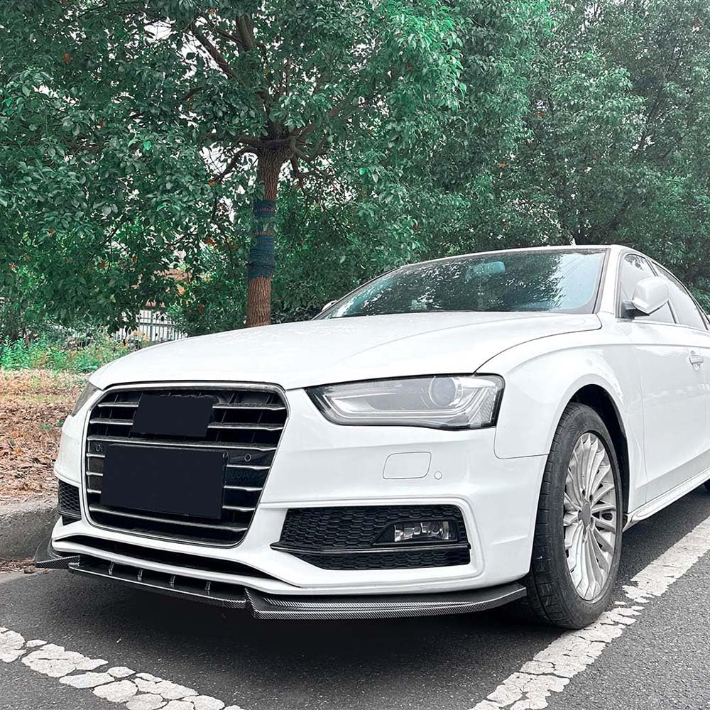 Przedni zderzak samochodu Splitter Spoiler Dyfuzor Lip dla Audi A4 S4 B8.5 Sline 2013 2014 2015 2016 Stylizacja samochodu Body Kit Akcesoria zewnętrzne,Carbon Fiber Look