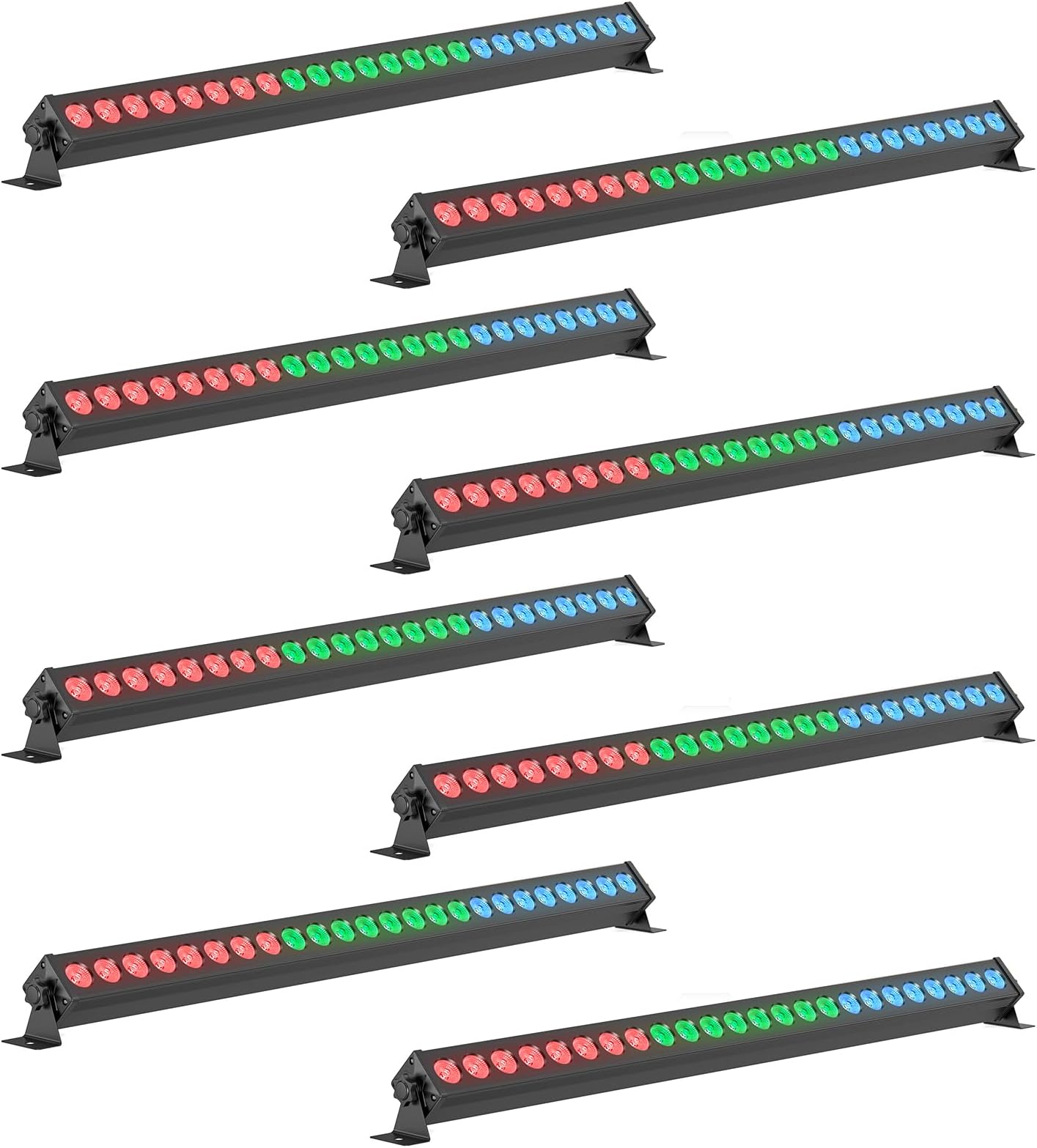 Led Stage Lights Bar,72W 24LEDs RGB Dj Strobe Party Lights Bar 3 in 1 Wall Washer Light Indoor with DMX Control AutoPlay Sound Activated Color Changing for Church Christmas Wedding Dance (8)