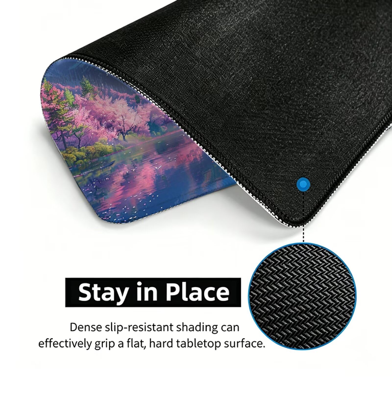 Paisaje Alfombrilla Ratón XXL 150x80 cm Mouse Pad Grande Gaming Lago Alfombrilla Escritorio Antideslizante, Protector de Mesa para Ordenador y Teclado, Alfombrilla Gamer con Bordes Cosidos W6-387