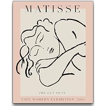 Sage Light Design Co Matisse Blush Sleeping Woman Exhibition Poster Wall Art Print | 11x14 UNFRAMED Pink, Neutral & White Abstract, Minimalist Modern Wall Decor