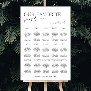 Personalized Wedding Guest Seating Chart - Custom Table Plan, Modern Minimalist Design - Wedding Sign